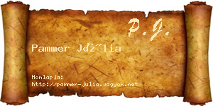 Pammer Júlia névjegykártya