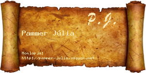 Pammer Júlia névjegykártya